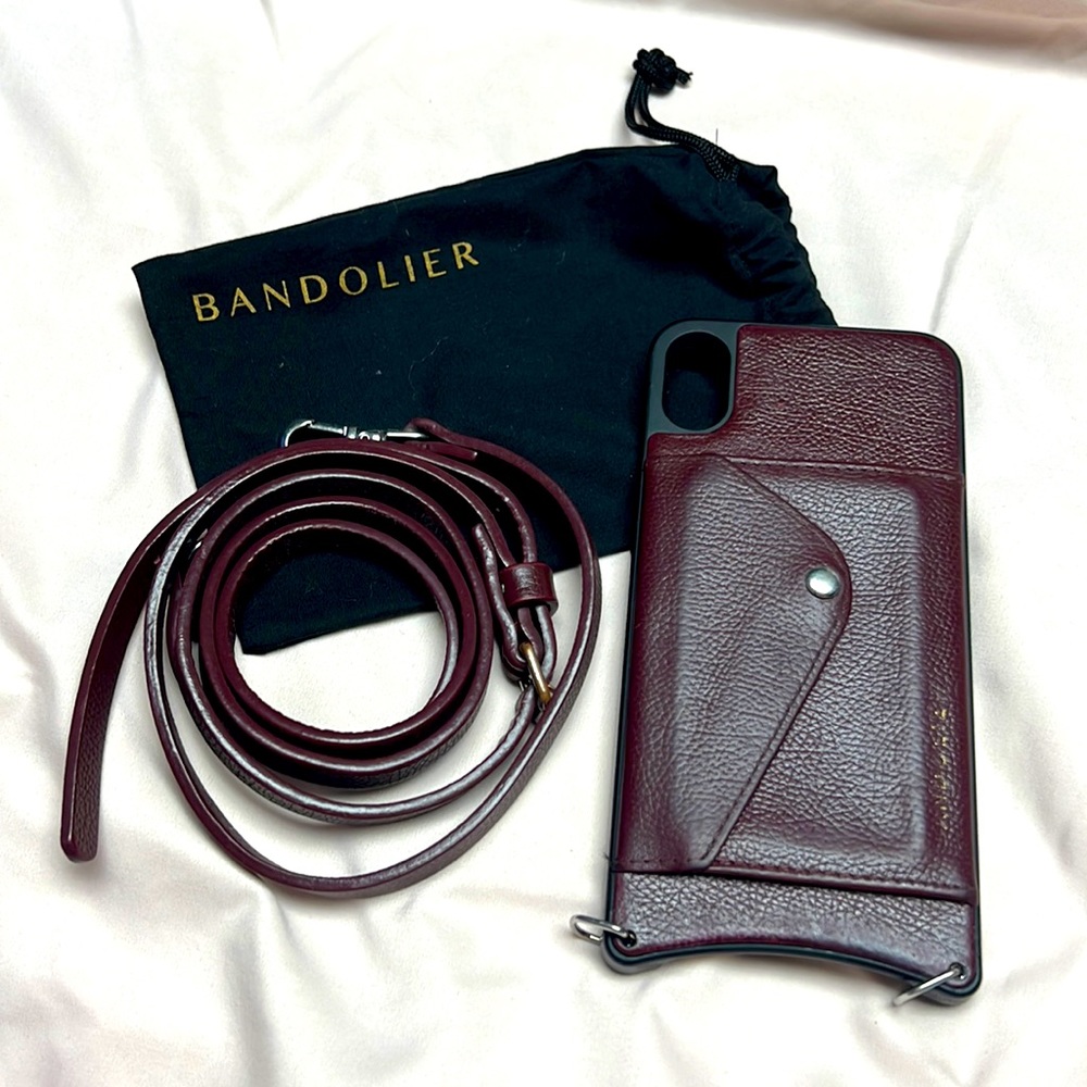 Bandolier iPhone 12 XS Max phone case, burgundy color